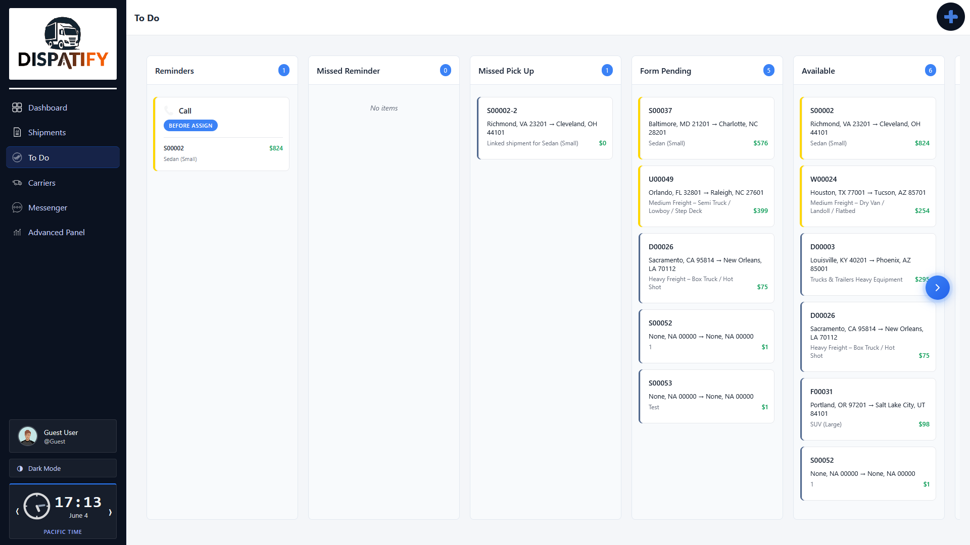 Dispatify to-do lists